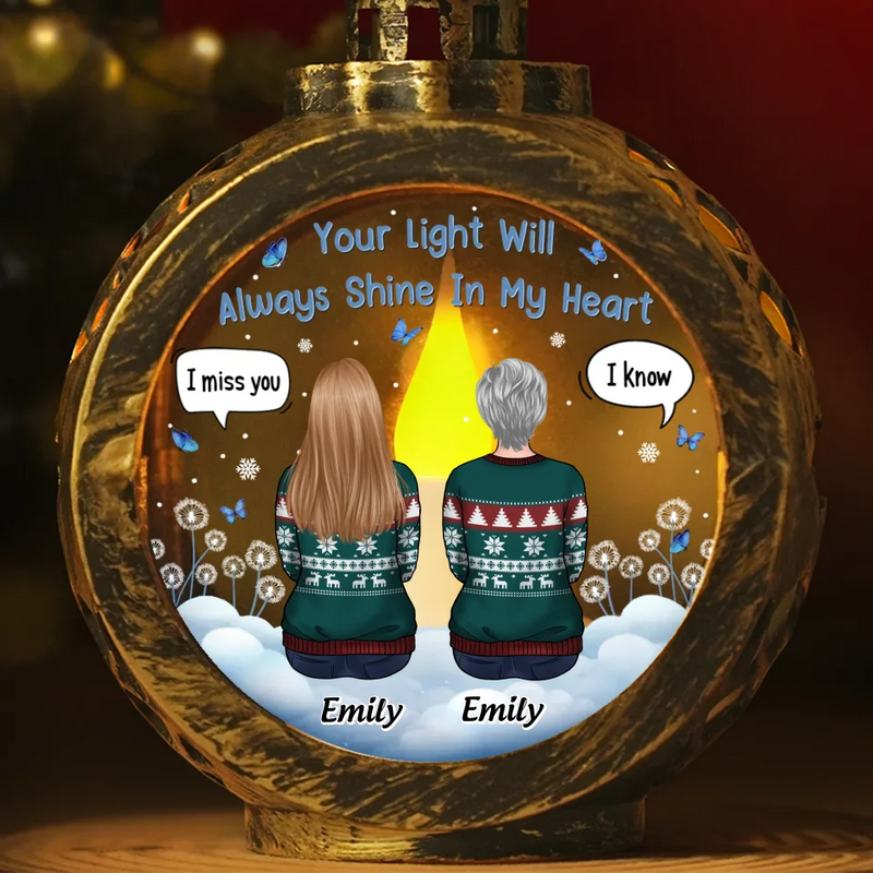 You Live On In Our Memories And Our Hearts - Memorial Personalized Custom Candlelight Lantern Ornament - Sympathy Gift, Christmas Gift For Family Members
