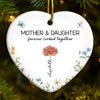 Mother & Daughters Forever Linked Together - Family Personalized Custom Ornament - Ceramic Heart Shaped - Christmas Gift For Mom, Daughter