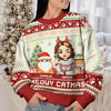 Happy Pawlidays - Dog & Cat Personalized Custom Ugly Sweatshirt - Unisex Wool Jumper - Christmas Gift For Pet Owners, Pet Lovers