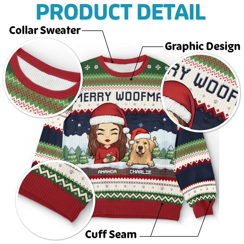The Woof Of Christmas Love - Dog & Cat Personalized Custom Ugly Sweatshirt - Unisex Wool Jumper - Christmas Gift For Pet Owners, Pet Lovers