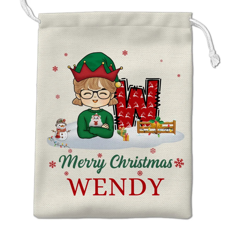 Custom Name Christmas Gifts for Girls - Personalized Favor Bag