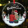 Friends Who Jingle Together Stay Together - Bestie Personalized Custom Circle Glass Ornament - Christmas Gift For Best Friends, BFF, Sisters
