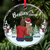 Friends Who Jingle Together Stay Together - Bestie Personalized Custom Circle Glass Ornament - Christmas Gift For Best Friends, BFF, Sisters