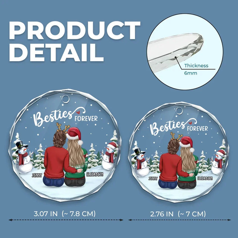 Friends Who Jingle Together Stay Together - Bestie Personalized Custom Circle Glass Ornament - Christmas Gift For Best Friends, BFF, Sisters