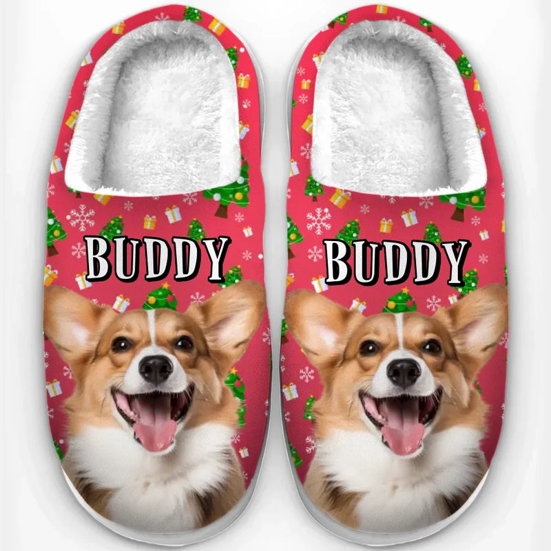 Custom Photo Wagging Tails, Happy Hearts - Dog & Cat Personalized Custom Fluffy Slippers - Christmas Gift For Pet Owners, Pet Lovers