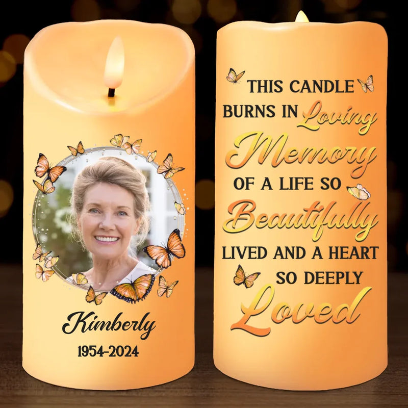 Custom Photo Your Life Was A Blessing, Your Memory A Treasure - Memorial Personalized Custom LED Candle - New Arrival, Christmas Gift, Sympathy Gift For Family Members
