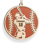 Custom Name and Number Baseball Gifts for Players - Personalized Ornament