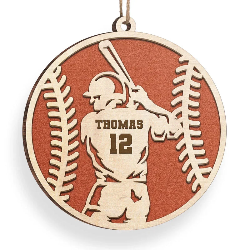 Custom Name and Number Baseball Gifts for Players - Personalized Ornament