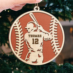 Custom Name and Number Baseball Gifts for Players - Personalized Ornament