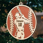 Custom Name and Number Baseball Gifts for Players - Personalized Ornament
