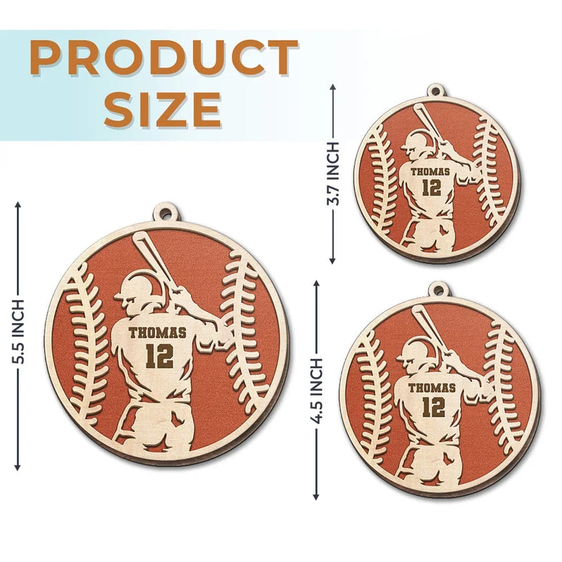 Custom Name and Number Baseball Gifts for Players - Personalized Ornament