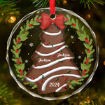 Custom Name Christmas Family Gifts - Personalized Glass Ornament