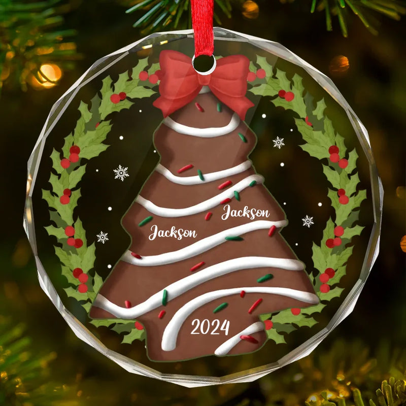 Custom Name Christmas Family Gifts - Personalized Glass Ornament
