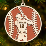 Custom Name and Number Baseball Gifts for Players - Personalized Ornament