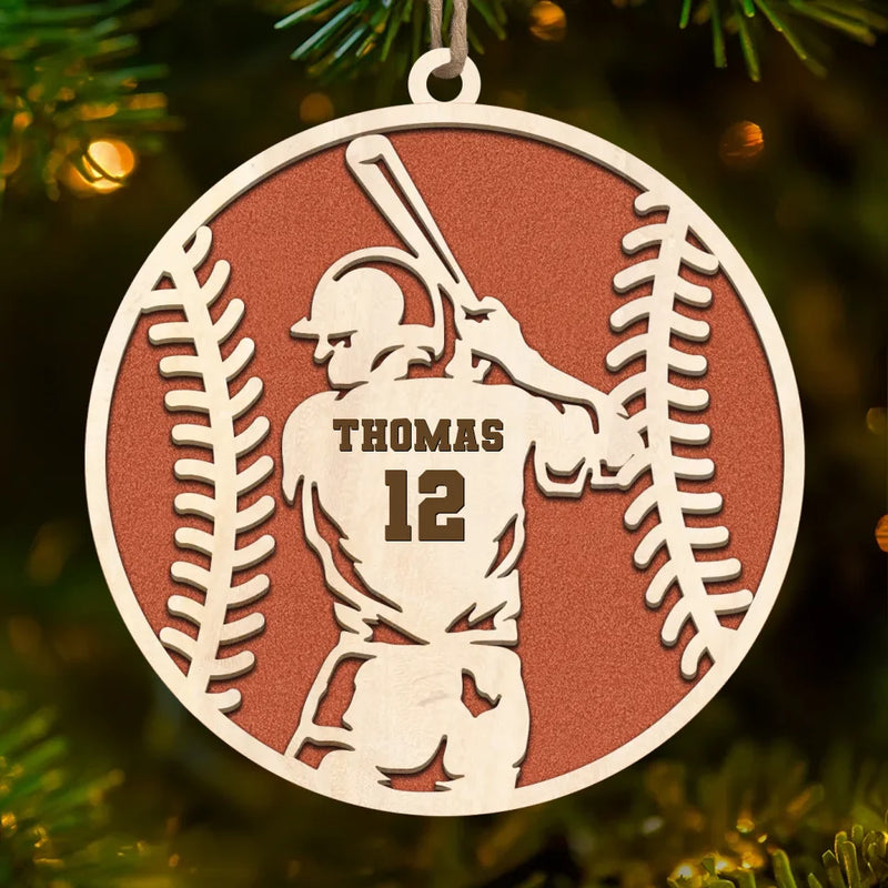 Custom Name and Number Baseball Gifts for Players - Personalized Ornament