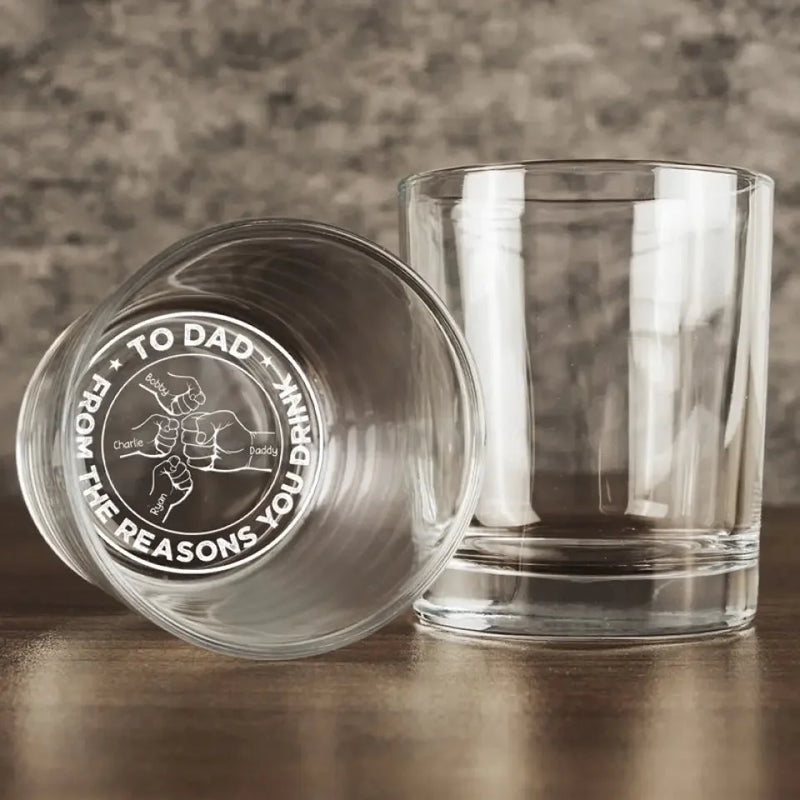 Custom Name Funny Dad Gifts - Personalized Engraving Whiskey Glass