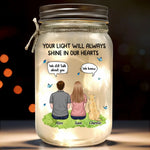 Custom Name Memorial Gifts for Family - Personalized Mason Jar Light