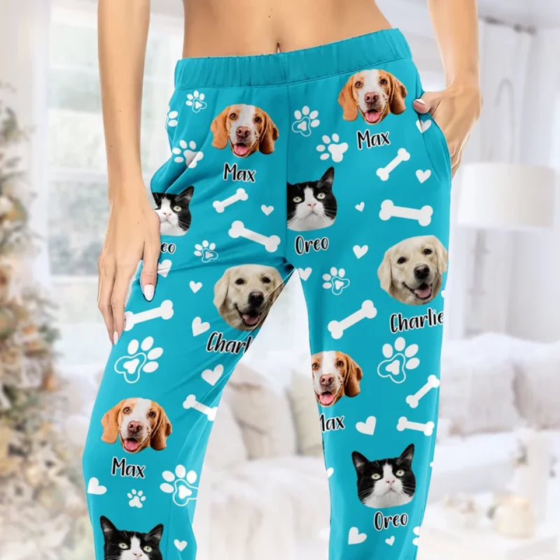 Custom Photo A House Is Not A Home Without Pets - Dog & Cat Personalized Custom Pajama Pants - Christmas Gift For Pet Owners, Pet Lovers