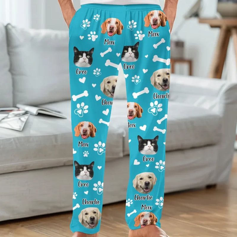Custom Photo A House Is Not A Home Without Pets - Dog & Cat Personalized Custom Pajama Pants - Christmas Gift For Pet Owners, Pet Lovers