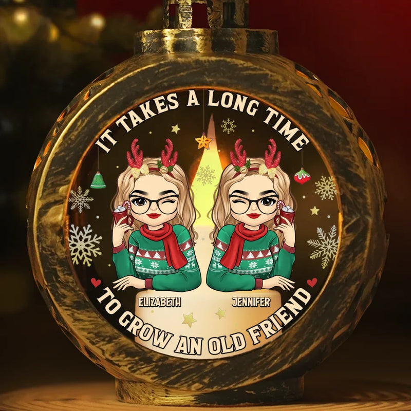 Custom Name Christmas Friendship Gifts for Best Friends - Personalized Candlelight Lantern Ornament