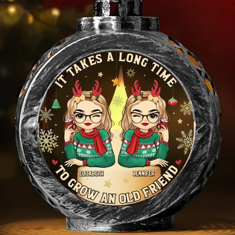 Besties Make Life Sparkle - Bestie Personalized Custom Candlelight Lantern Ornament - Christmas Gift For Best Friends, BFF, Sisters