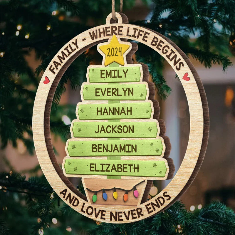 The Family Is One Of Nature's Masterpieces - Family Personalized Custom Ornament - Wood Custom Shaped - Christmas Gift For Family Members