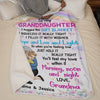 Grandma’s Hug Is The Best Therapy - Family Personalized Custom Blanket - Christmas Gift For Grandma, Grandkid