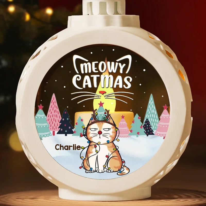 Catmas Is Coming To Your Town - Cat Personalized Custom Candlelight Lantern Ornament - Christmas Gift For Pet Owners, Pet Lovers