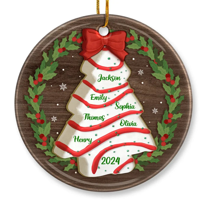 All I Want For Christmas Is My Family - Family Personalized Custom Ornament - Ceramic Round Shaped - Christmas Gift For Family Members, First Christmas