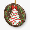 All I Want For Christmas Is My Family - Family Personalized Custom Ornament - Ceramic Round Shaped - Christmas Gift For Family Members, First Christmas