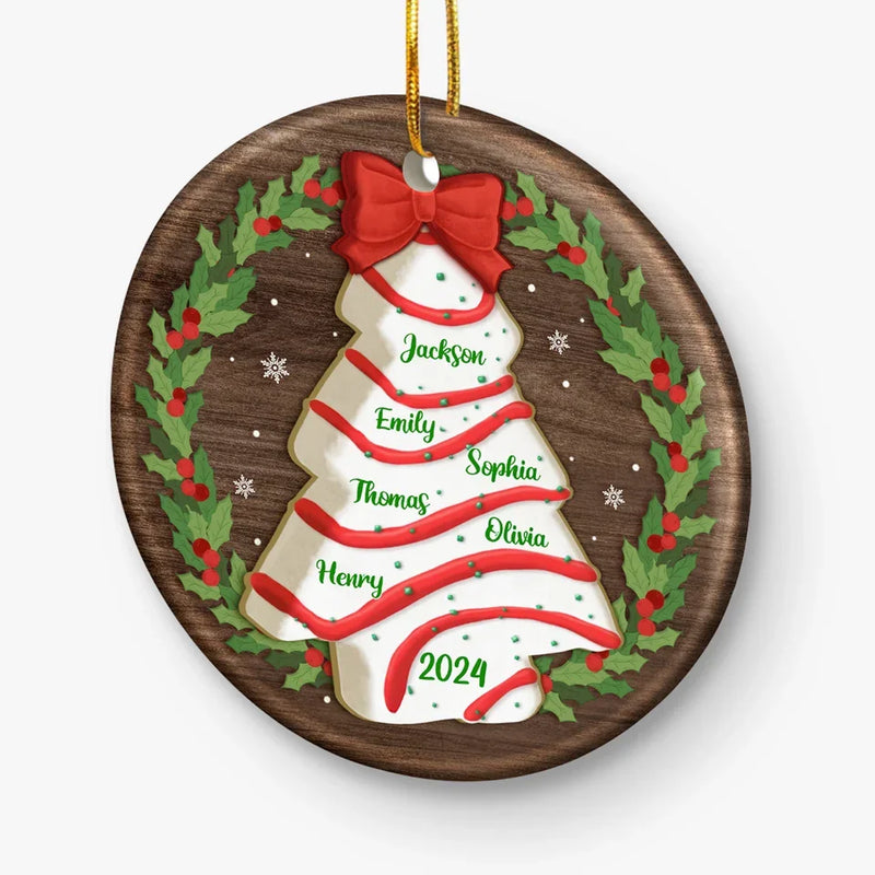 All I Want For Christmas Is My Family - Family Personalized Custom Ornament - Ceramic Round Shaped - Christmas Gift For Family Members, First Christmas