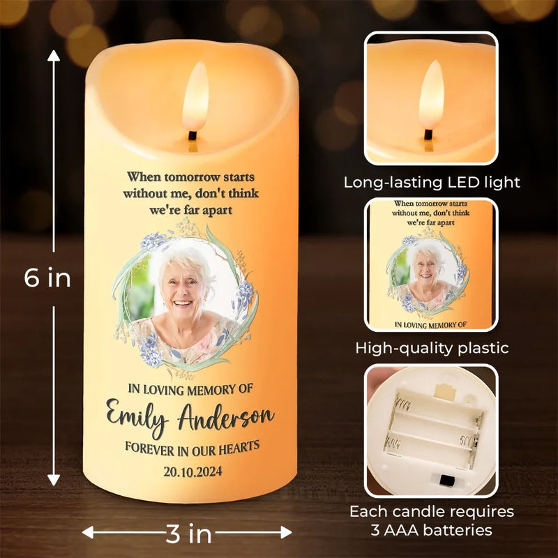 Custom Photo Memorial Remembrance Decor - Personalized LED Candle
