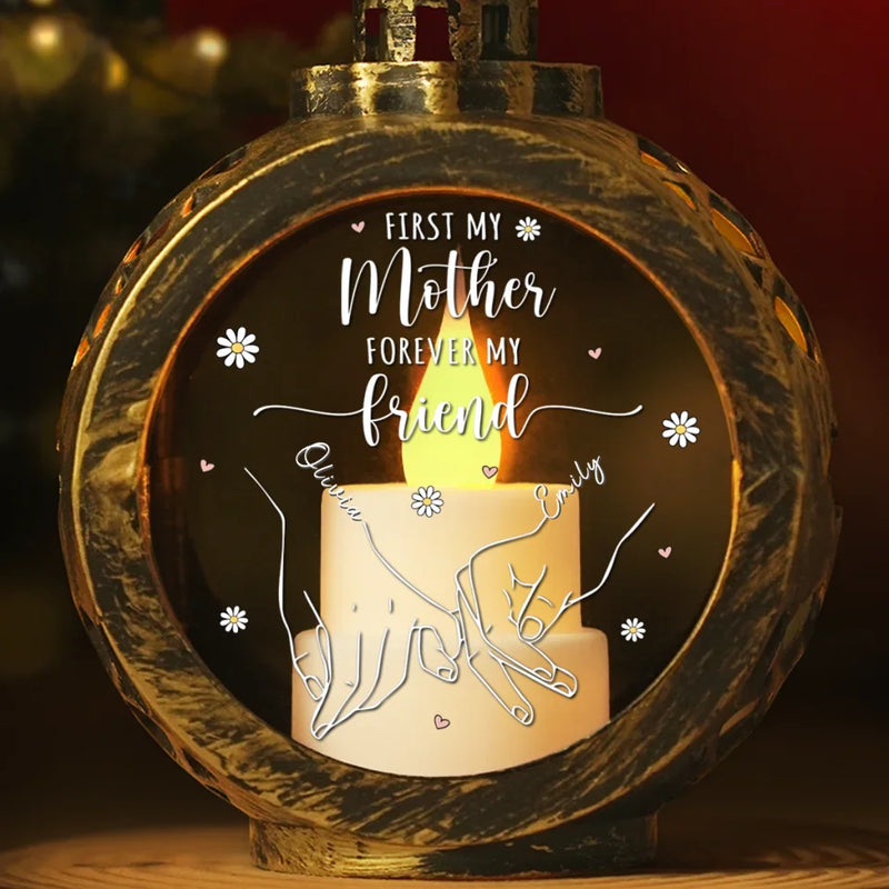 A Mother Is Your Forever Friend - Family Personalized Custom Candlelight Lantern Ornament - Christmas Gift For Mom, Grandma