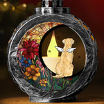 Custom Name Angel Dog Memorial Decor - Personalized Candlelight Lantern Ornament