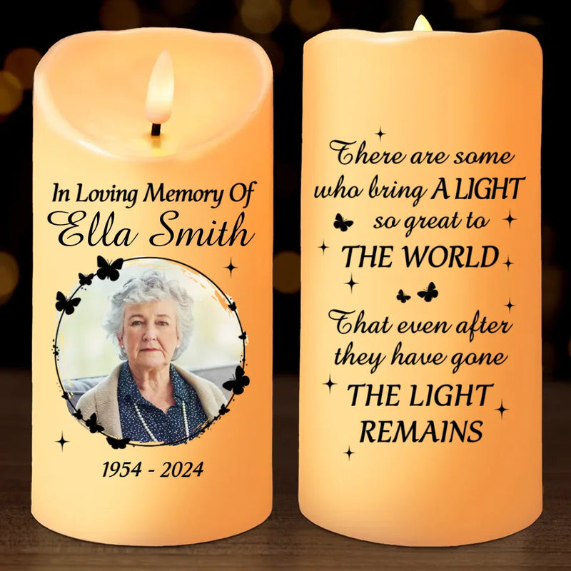 Custom Photo Each Memory Is A Glimpse Of Joy We Shared - Memorial Personalized Custom LED Candle - Sympathy Gift, Christmas Gift For Family Members