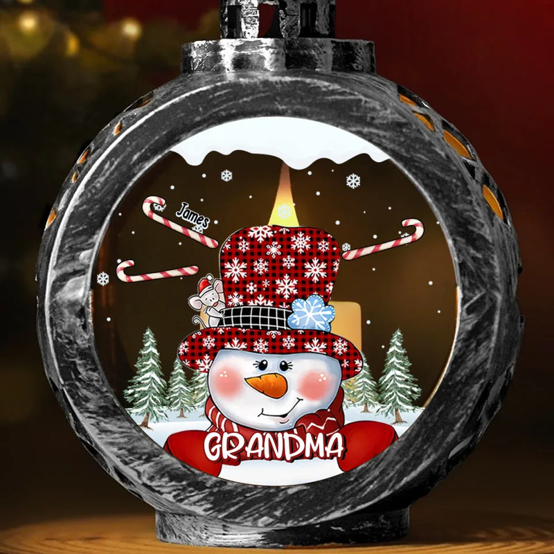 Custom Name Christmas Family Gifts - Personalized Candlelight Lantern Ornament