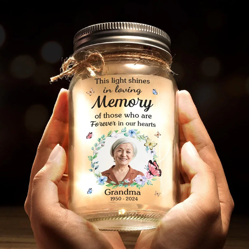 Custom Photo Your Love Continues To Brighten My Days - Memorial Personalized Custom Mason Jar Light - Sympathy Gift, Christmas Gift For Family Members