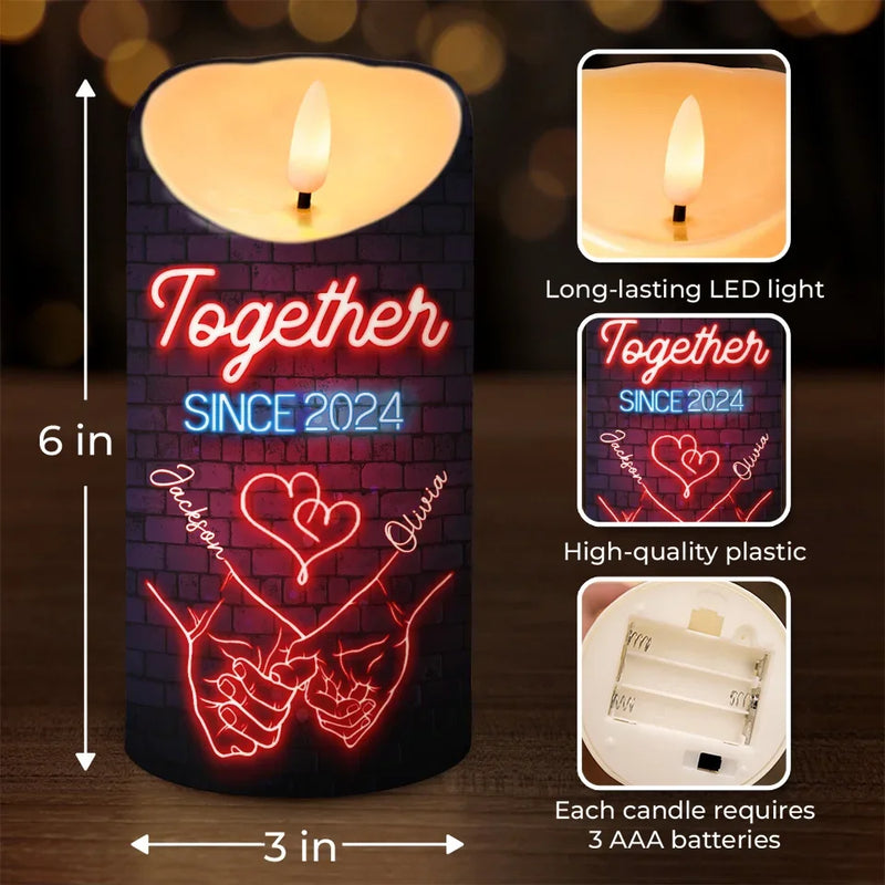 Always Loved, Always Cherished, Now And Forever - Couple Personalized Custom LED Candle - Christmas Gift For Husband Wife, Anniversary