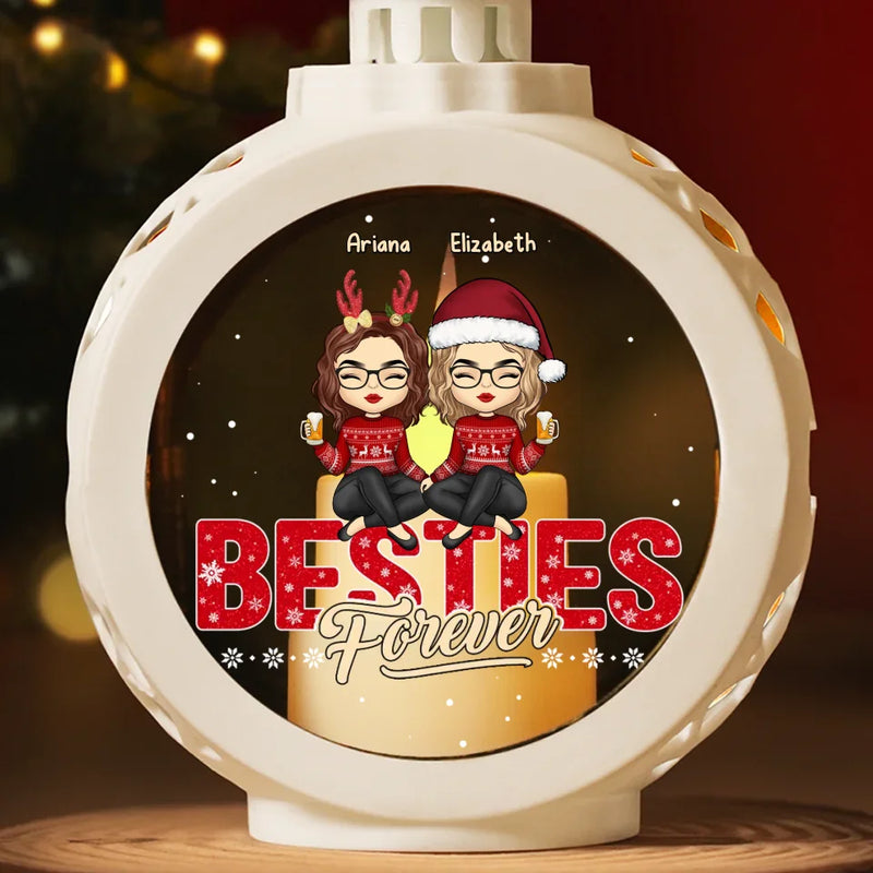 We’re A Vibe - Bestie Personalized Custom Candlelight Lantern Ornament - Christmas Gift For Best Friends, BFF, Sisters