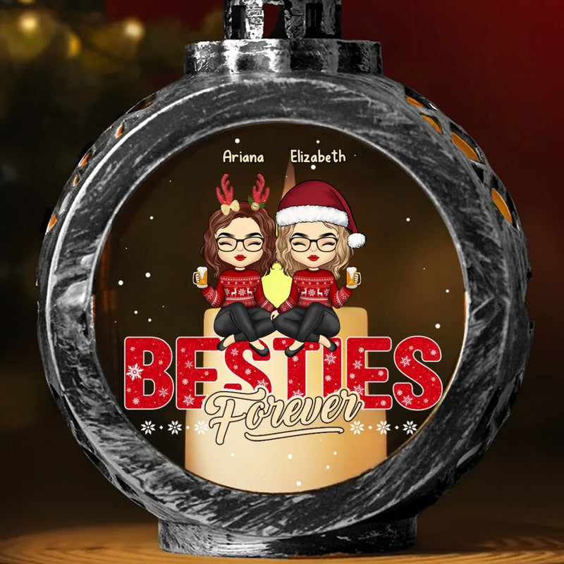 Custom Name Christmas Besties Gifts for Women - Personalized Candlelight Lantern Ornament