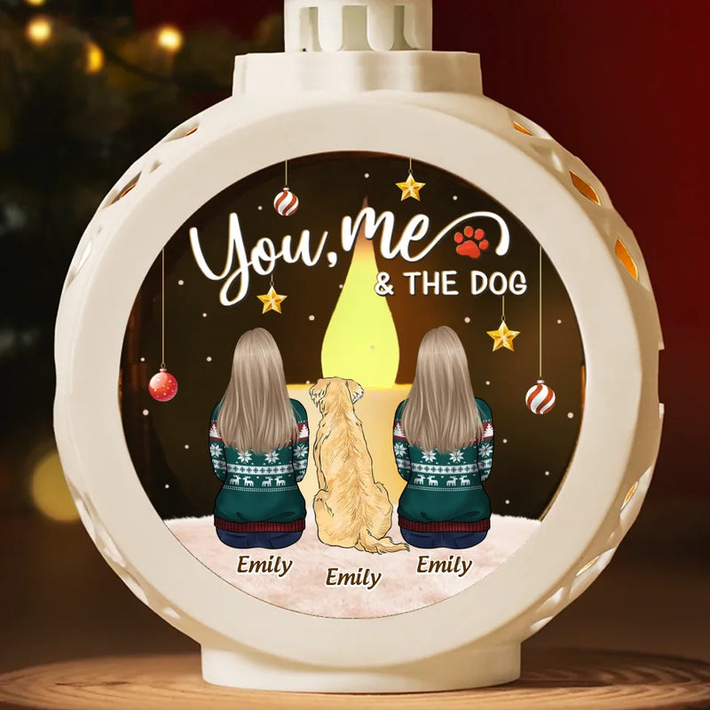 Have A Pawesome Holiday Season - Couple Personalized Custom Candlelight Lantern Ornament - Christmas Gift For Husband Wife, Anniversary, Pet Owners, Pet Lovers