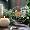 Besties Are Different Flowers From The Same Garden - Bestie Personalized Custom Circle Glass Ornament - Christmas Gift For Best Friends, BFF, Sisters