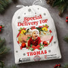 Custom Photo Special Delivery For - Personalized Custom 3D Inflated Effect Printed Christmas Favor Bag - Christmas Gift For Kid
