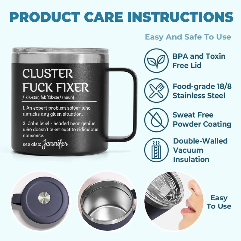You Make Every Task Look So Effortless And Easy - Coworker Personalized Custom 14oz Stainless Steel Tumbler With Handle - Gift For Coworkers, Work Friends, Colleagues