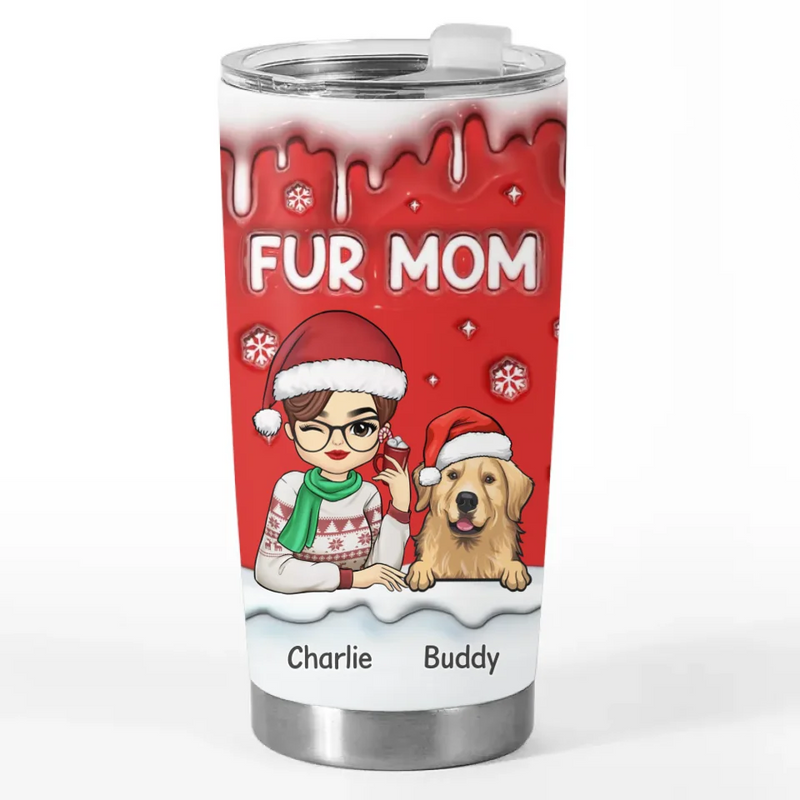 Custom Name Christmas Dog Mom Gifts - Personalized Tumbler