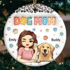 Paws And Joy Make Christmas Bright - Dog & Cat Personalized Custom 3D Inflated Effect Printed Ornament - Ceramic Round Shaped - Christmas Gift For Pet Owners, Pet Lovers