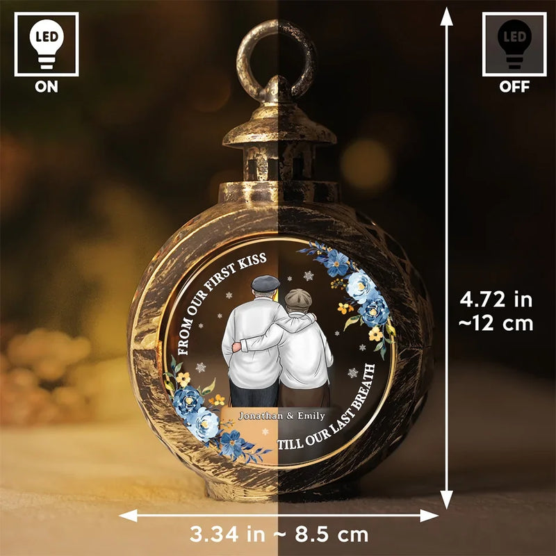 From Our First Kiss Till Our Last Breath - Couple Candlelight Lantern Ornament - Christmas Gift For Husband Wife, Anniversary