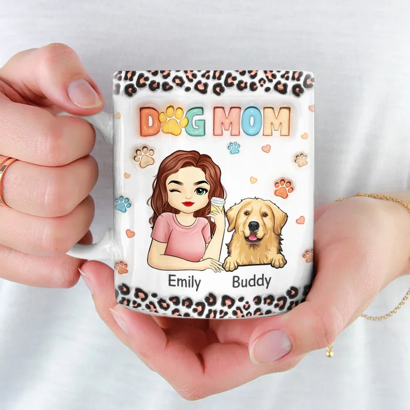 Paws And Joy Make Christmas Bright - Dog & Cat Personalized Custom 3D Inflated Effect Printed Mug - Christmas Gift For Pet Owners, Pet Lovers