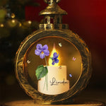 Custom Name Floral Butterfly Christmas Decor - Personalized Candlelight Lantern Ornament