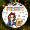 Paws And Joy Make Christmas Bright - Dog & Cat Personalized Custom 3D Inflated Effect Printed Ornament - Ceramic Round Shaped - Christmas Gift For Pet Owners, Pet Lovers